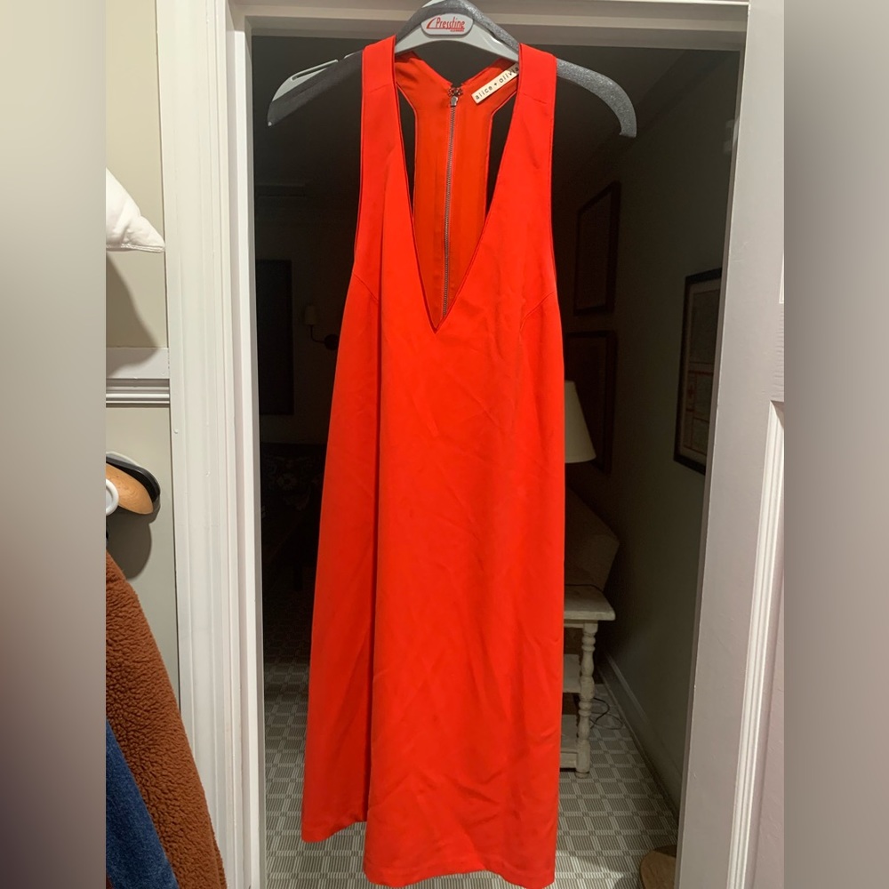 Alice + Olivia short red/orange dress, size M